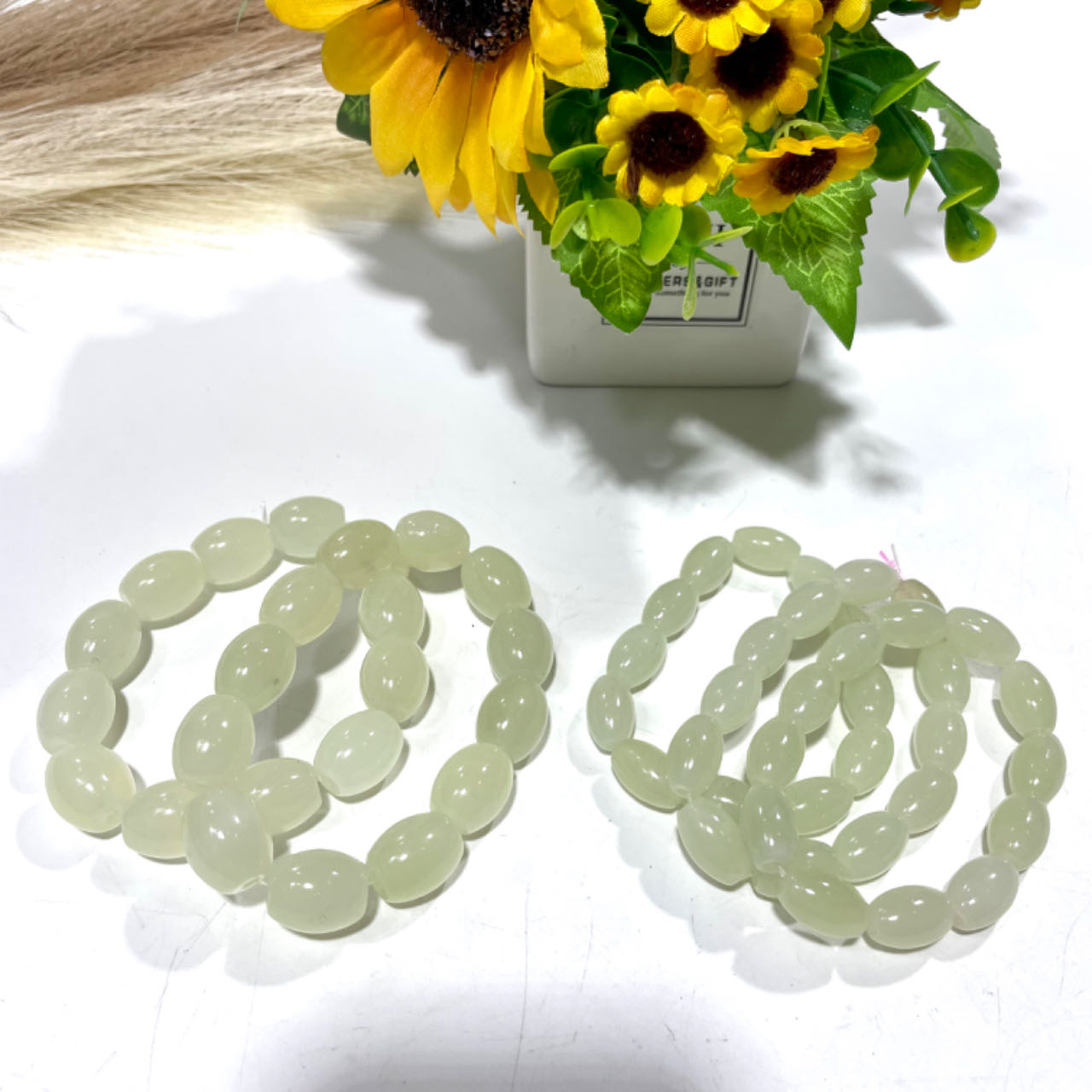 Afghanistan White Jade Bracelets 10mm 12mm 14mm 16mm Round Oval Natural Crystals Healing Stones Crystal Jewelry Shop Pretty Crystals From IG Crystal