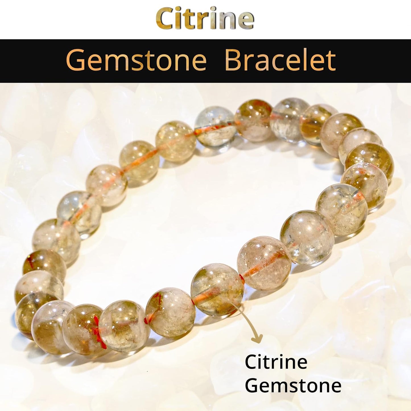 2 Counts Natural Citrine Crystal Bracelet – Healing Crystals Bracelet for Women and Men Teens – Handmade 11mm Round Beaded Bracelets – Attract, Wealth, Prosperity, Success, Girls Gifts, Unisex Mens Bracelet From IG Crystal