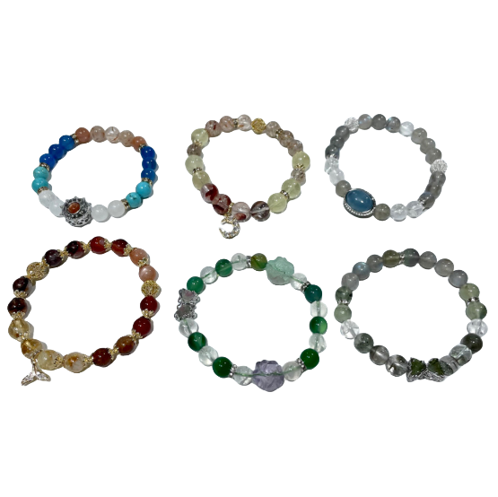 2 Counts DIY Bracelets Finished Product Morganite Fire Quartz Black Rutile Quartz Labradorite Sunstone Blue Tiger Eye Moss Agate Amethyst Clear Quartz Fluorite Original Natural Stone Healing Crystal  From IG Crystal