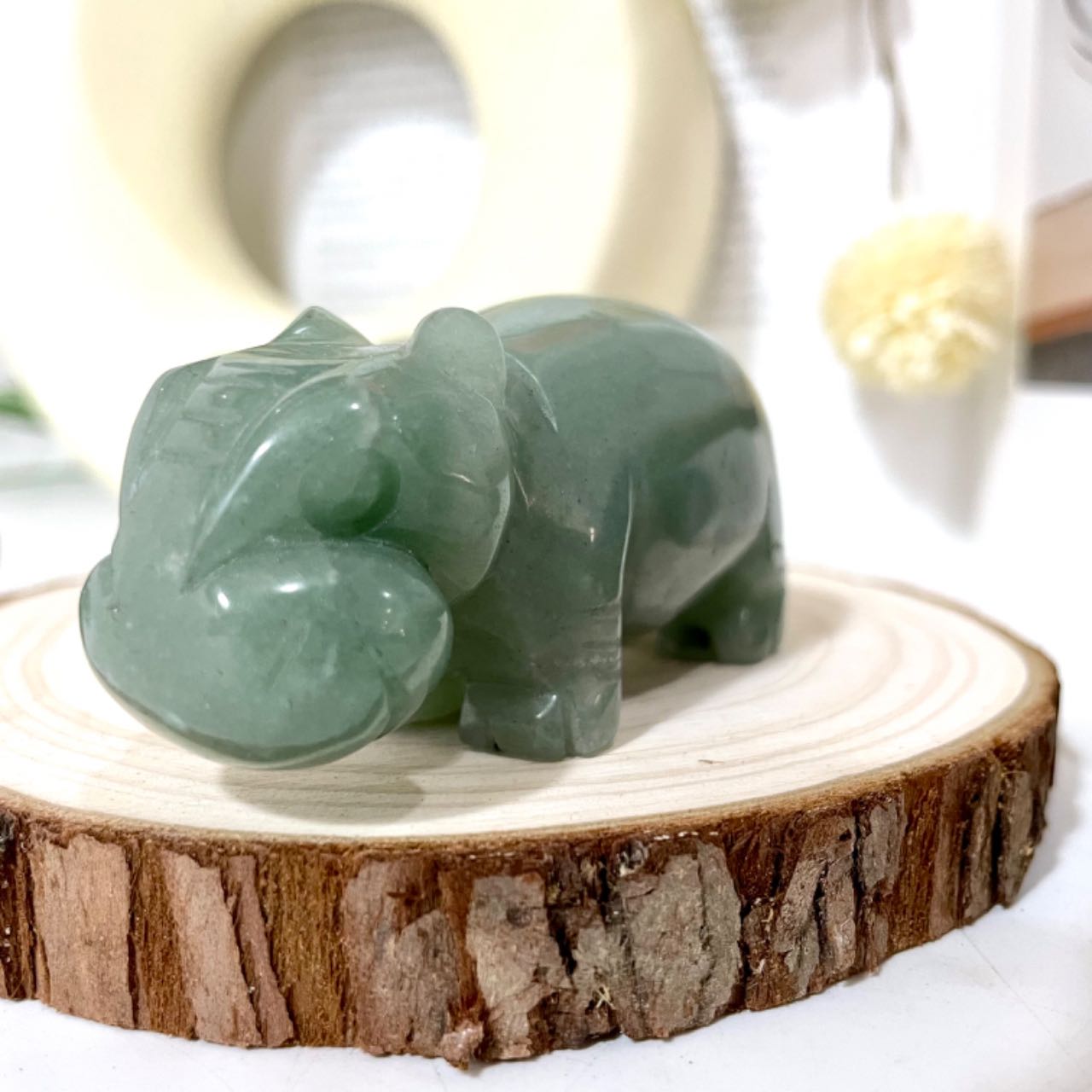 Green Aventurine Hippo Crystal Healing Stone Home Decoration From IG Crystal