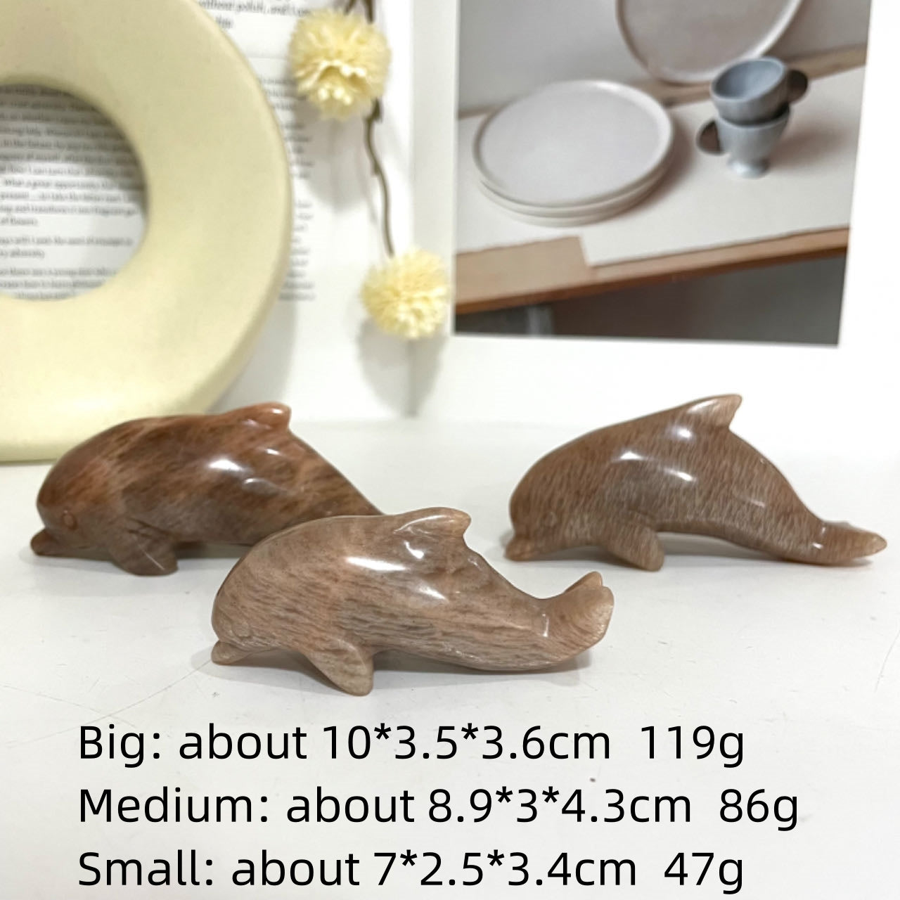 Peach Moonstone Animals Crystal Frog Wolf Flower Fairy Dog Fish Chicken Dinosaur Seal Bear Cat Dolphin Healing Stone Home Decoration From IG Crystal
