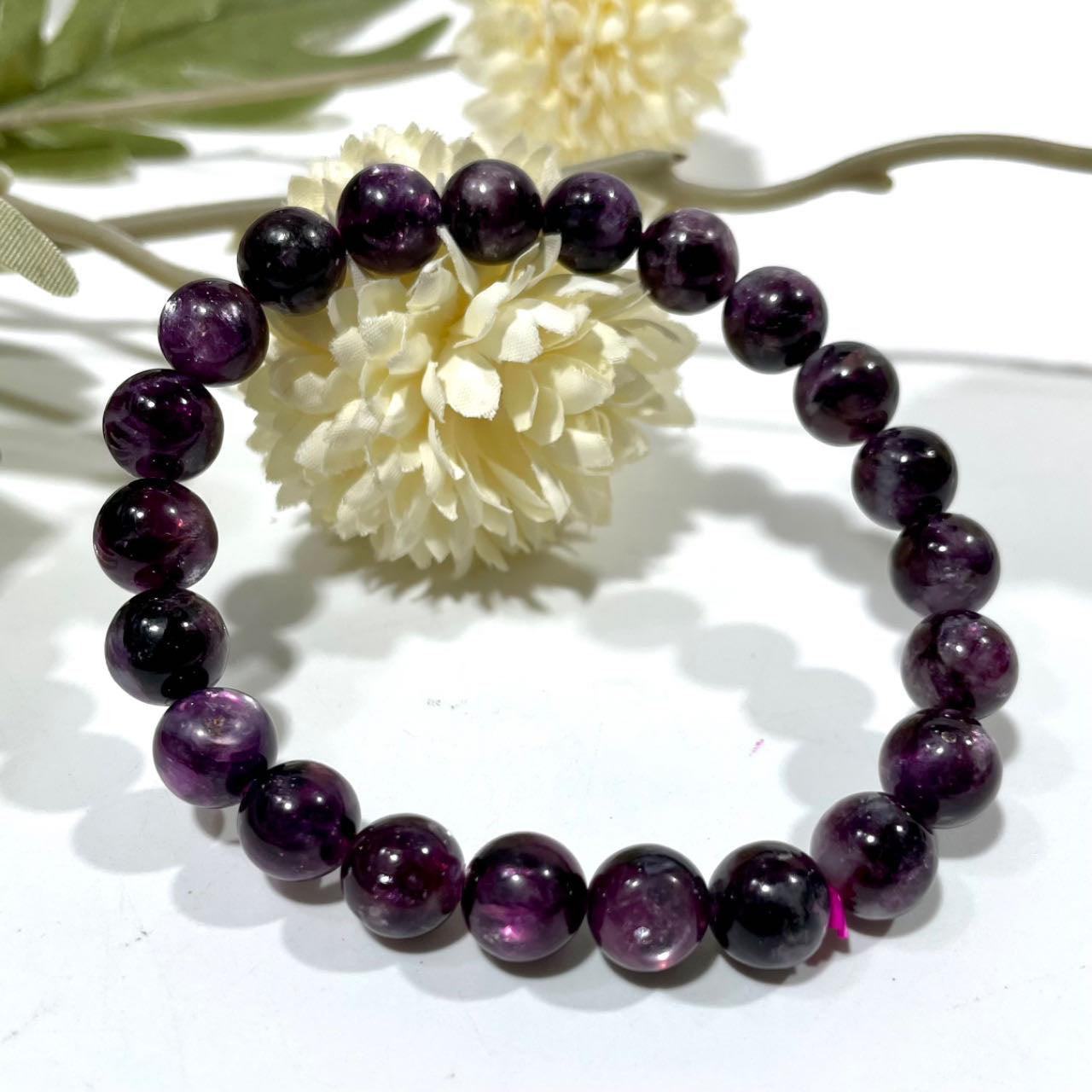 2 Counts Purple Mika Crystal Bracelet 7~11mm Energy Healing Crystals Jewelry for Women DIY Bracelet From IG Crystal