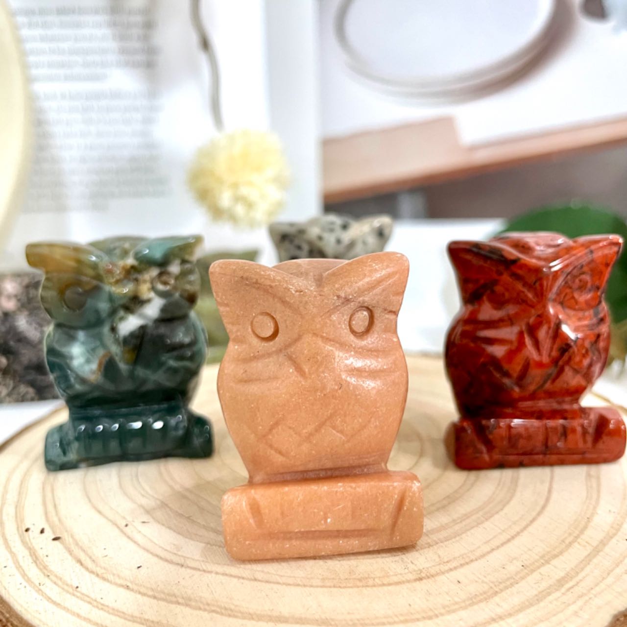 Different Maerail Small Owl High Quality Natural Crystals Set (Stochastic 10pc) From IG Crystal