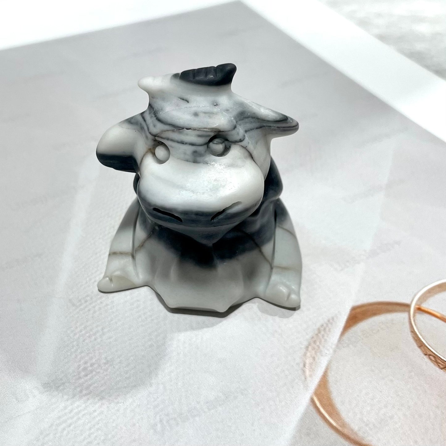 3 Counts Taiji Stone Tai Chi Stone Cow Crystal Carving Healing Stones Natural Stone Chakra Balancing Reiki Home Office Decor From IG Crystal