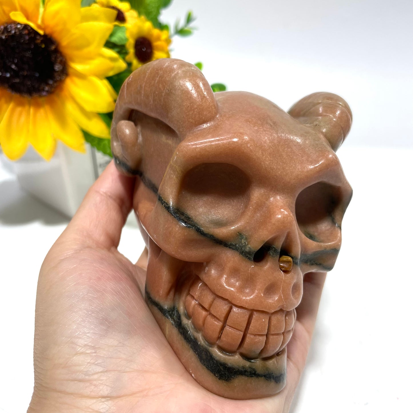 1 Count pin opal skull Crystal Carving Natural Stone Gem Mining Chakra Balancing Reiki Healing Crystal Mystery Crystal Display Crystal Shopping Online Home Office Decor From IG Crystal