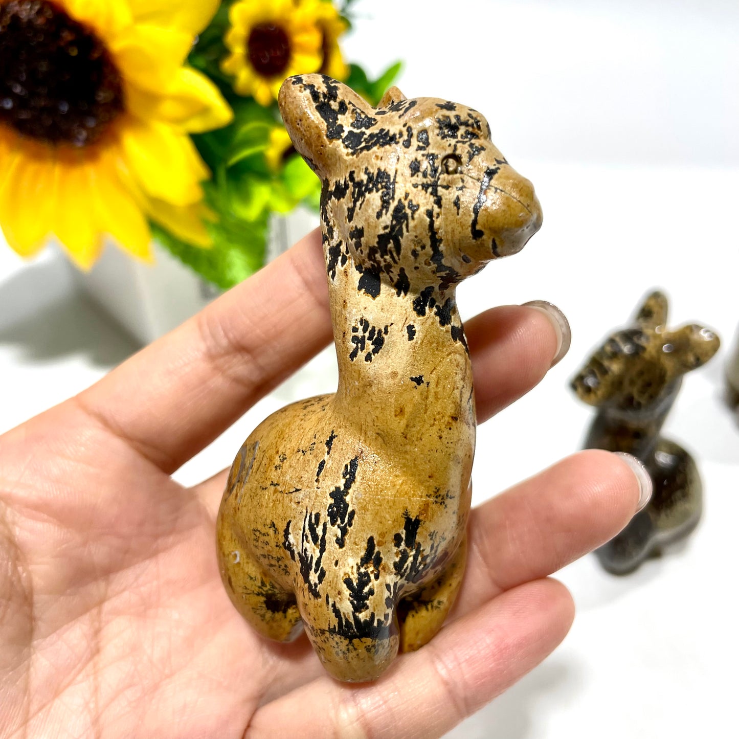 2 Counts Small Picture Jasper Alpaca Crystal Carving Healing Stones Natural Stone Chakra Balancing Reiki Home Office Decor From IG Crystal