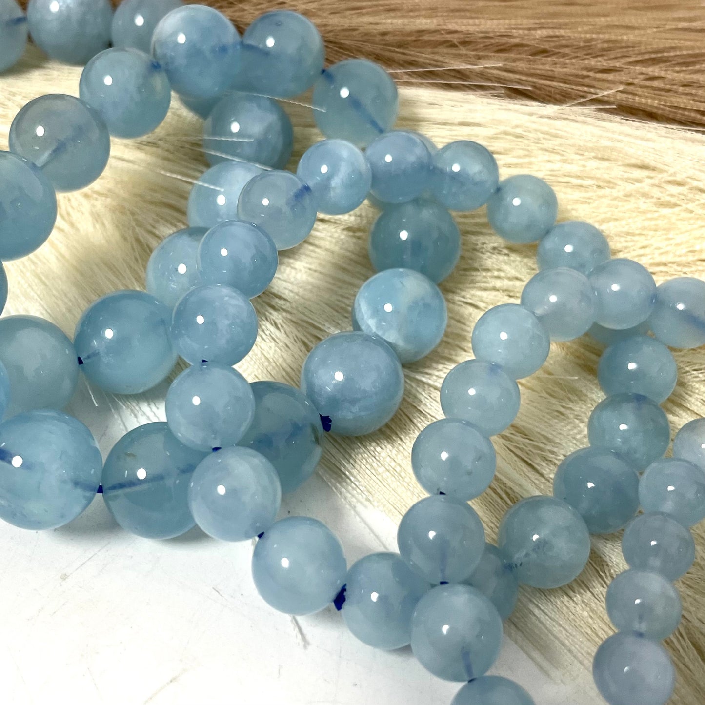 Aquamarine Crystal Bracelets 6mm 8mm 10mm 11mm 14mm 15mm Natural Crystals Healing Crystals Bracelet for Women and Men Teens Crystal Jewelry Shop Pretty Crystals From IG Crystal