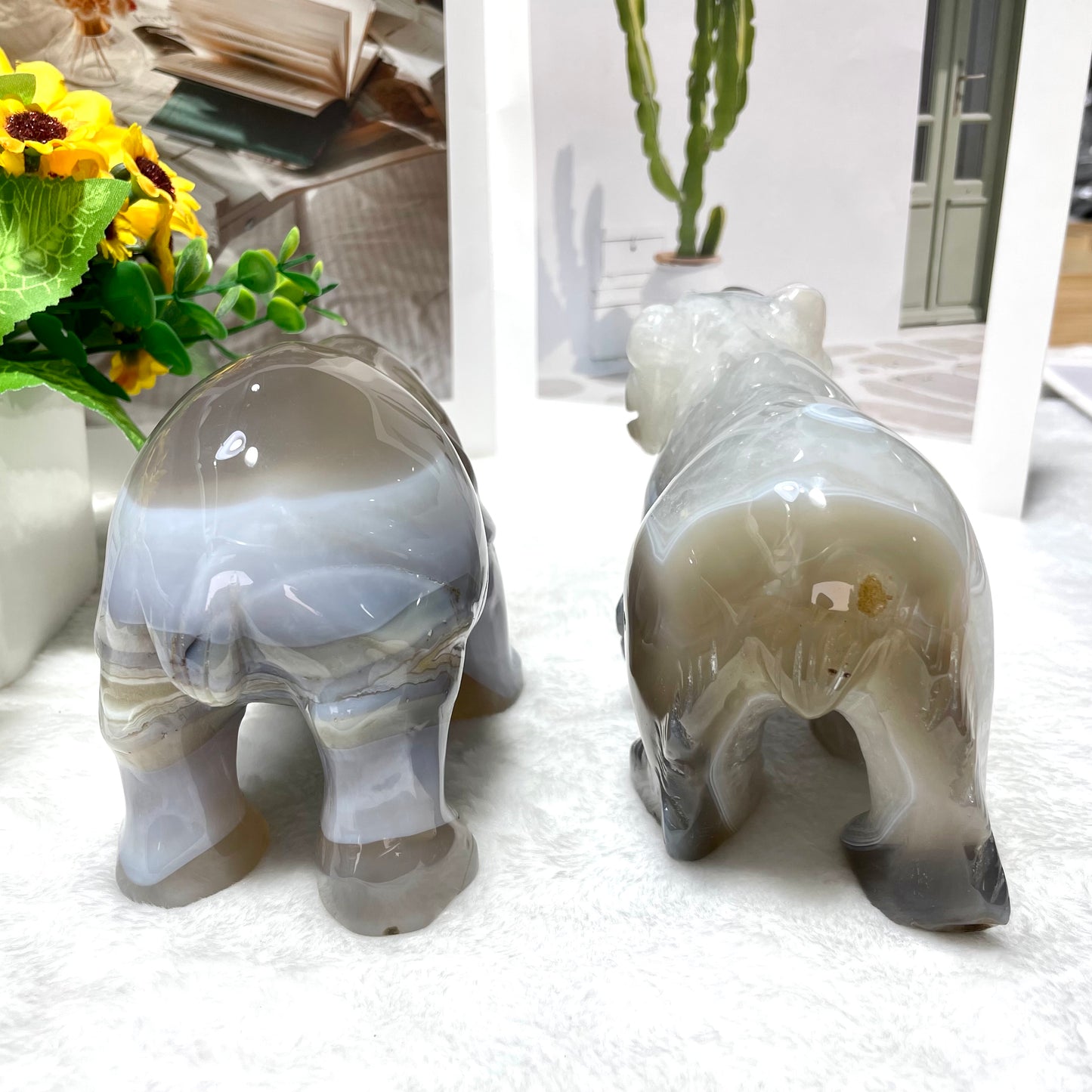 1 Count Geode Agate Bear Hippo Crystal Carving Natural Stone Gem Mining Chakra Balancing Reiki Healing Crystal Mystery Crystal Display Crystal Shopping Online Home Office Decor From IG Crystal