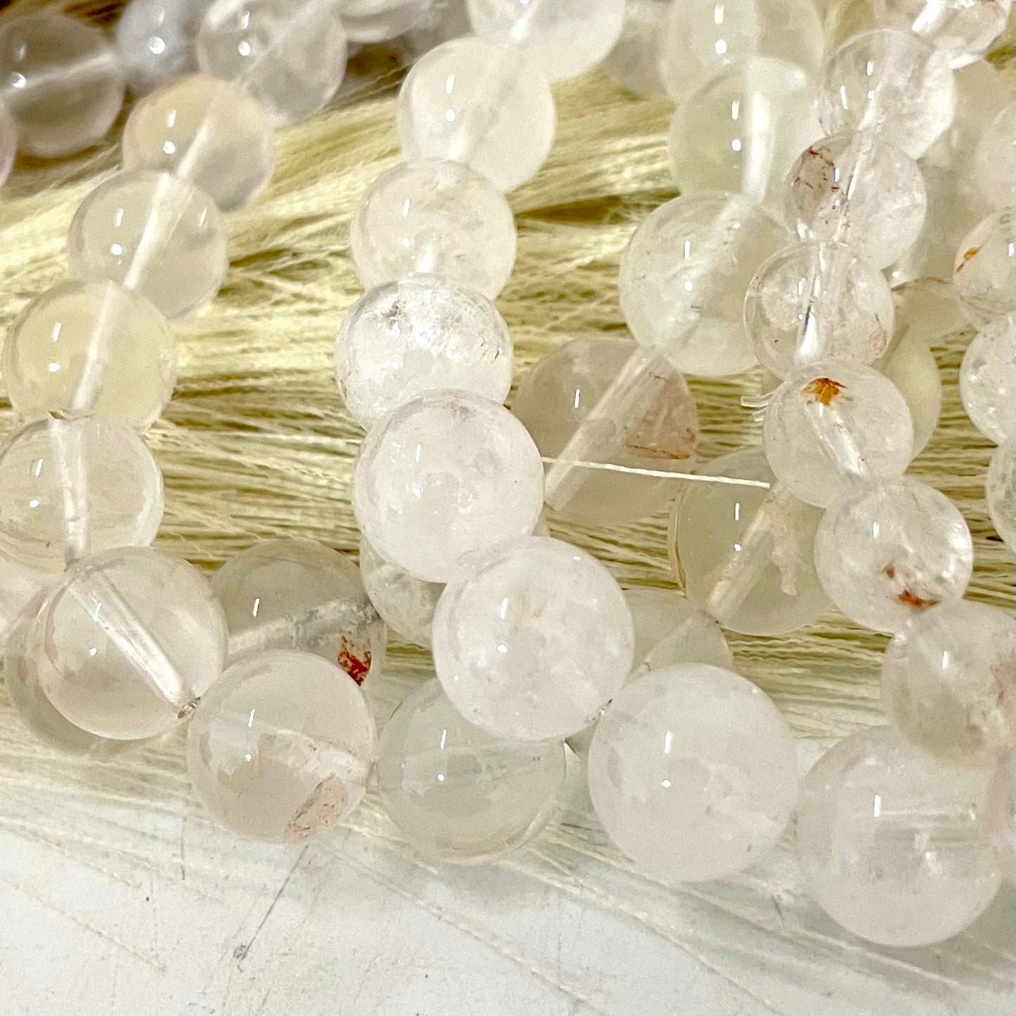 White Ghost Quartz Phantom Quartz Crystal Bracelets 11mm 10mm 7mm Natural Crystals Healing Crystals Bracelet for Women and Men Teens Crystal Jewelry Shop Pretty Crystals From IG Crystal