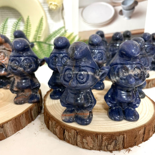 2PCS Smurf Crystal Sodalite Healing Stone Home Decoration From IG Crystal