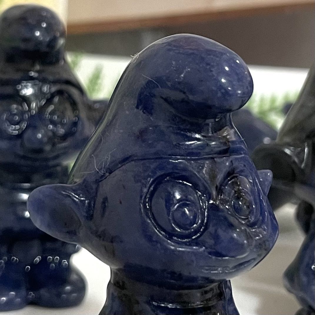 2PCS Smurf Crystal Sodalite Healing Stone Home Decoration From IG Crystal