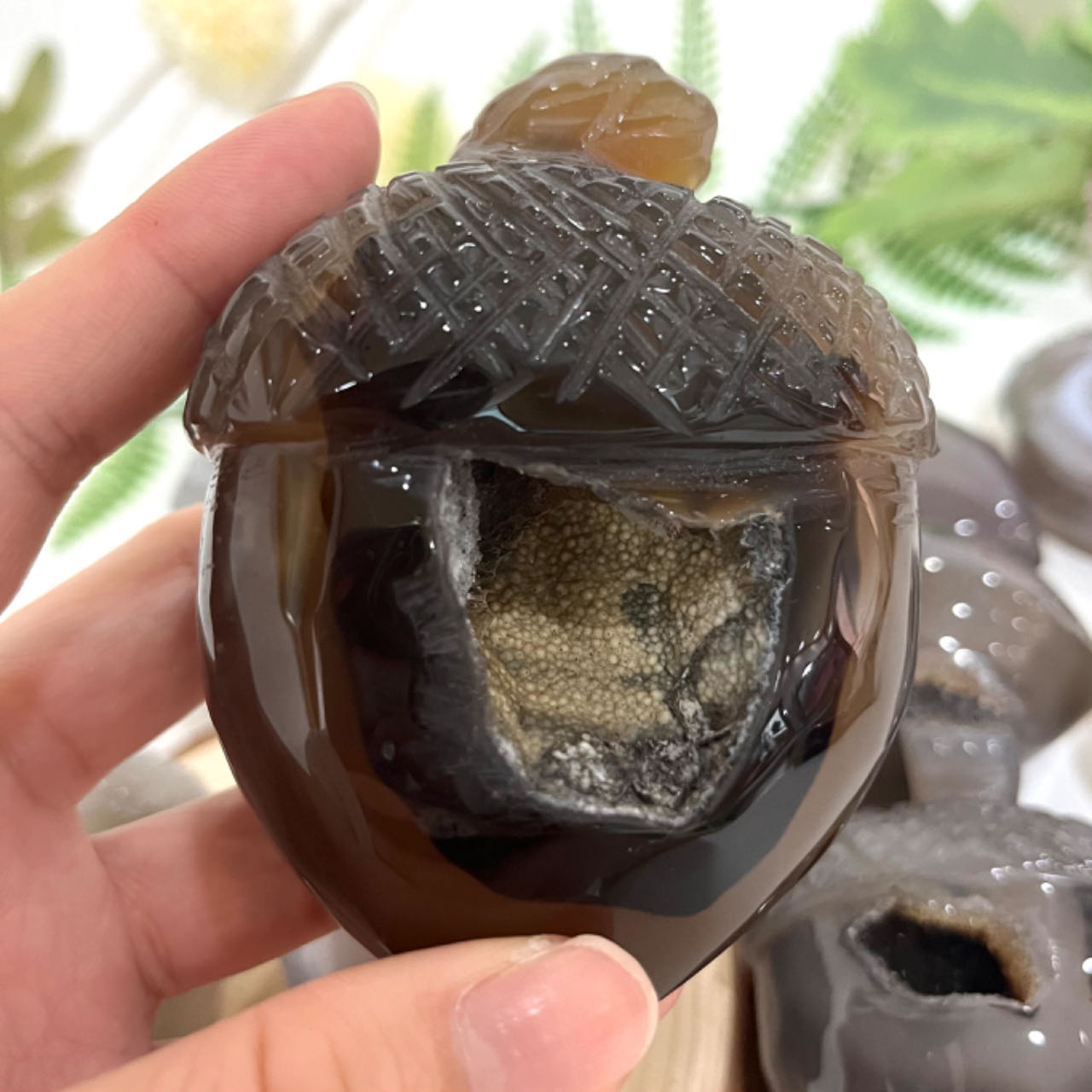 Any 2PCS Druzy Pine Cones Natural Raw Geode From IG Crystal