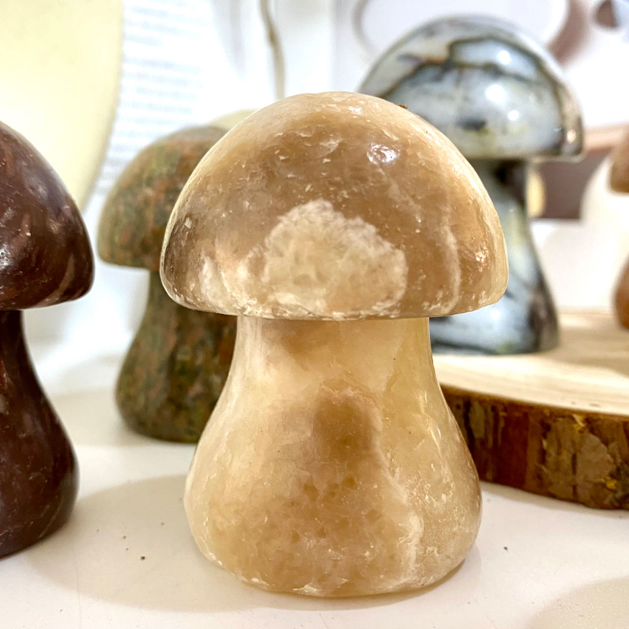 Stochastic 2PCS Different Maerail Big And Small Mushroom Crystals Set From IG Crystal