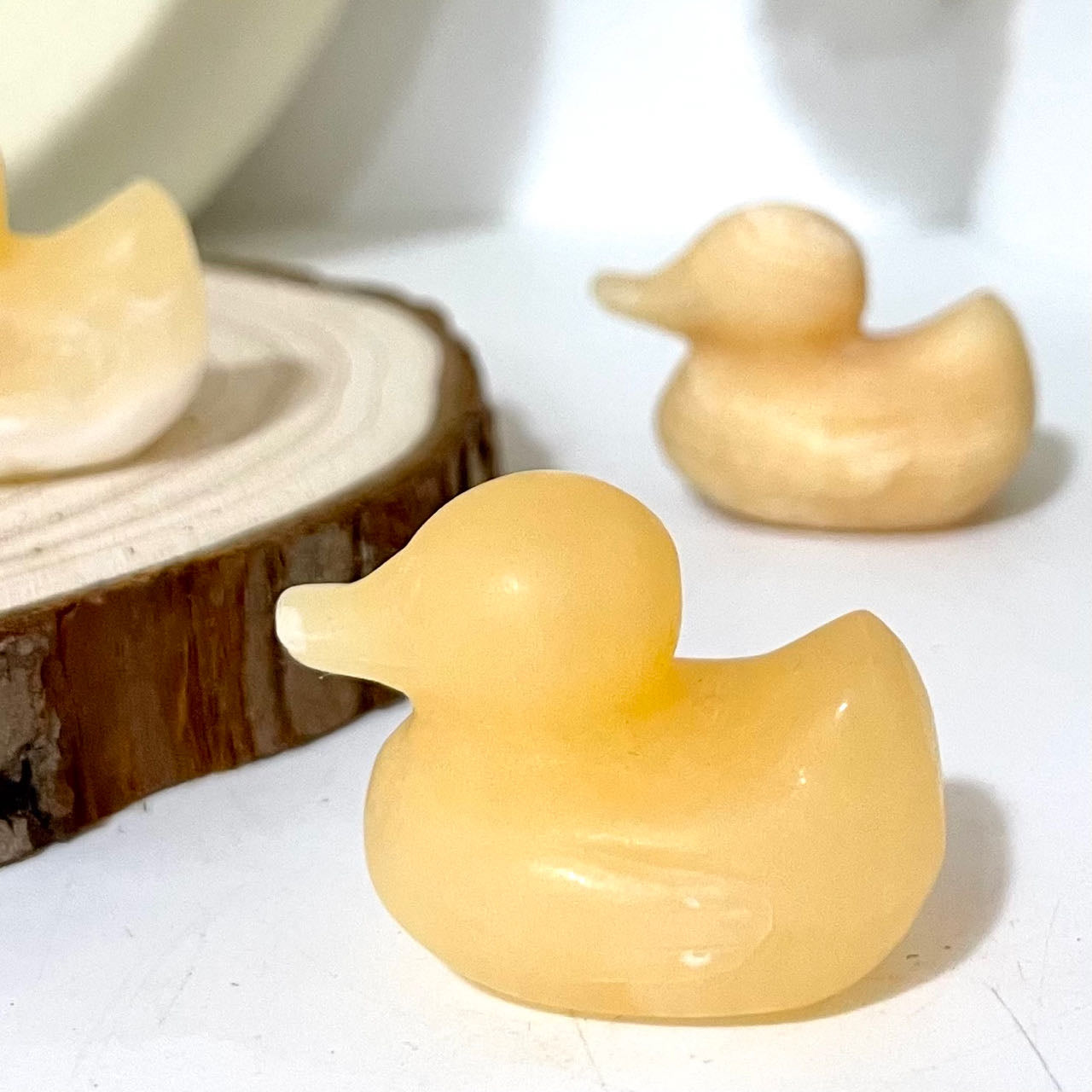 2 / 7PCS Yellow Calcite Small Yellow Duck Crystal Healing Stone From IG Crystal