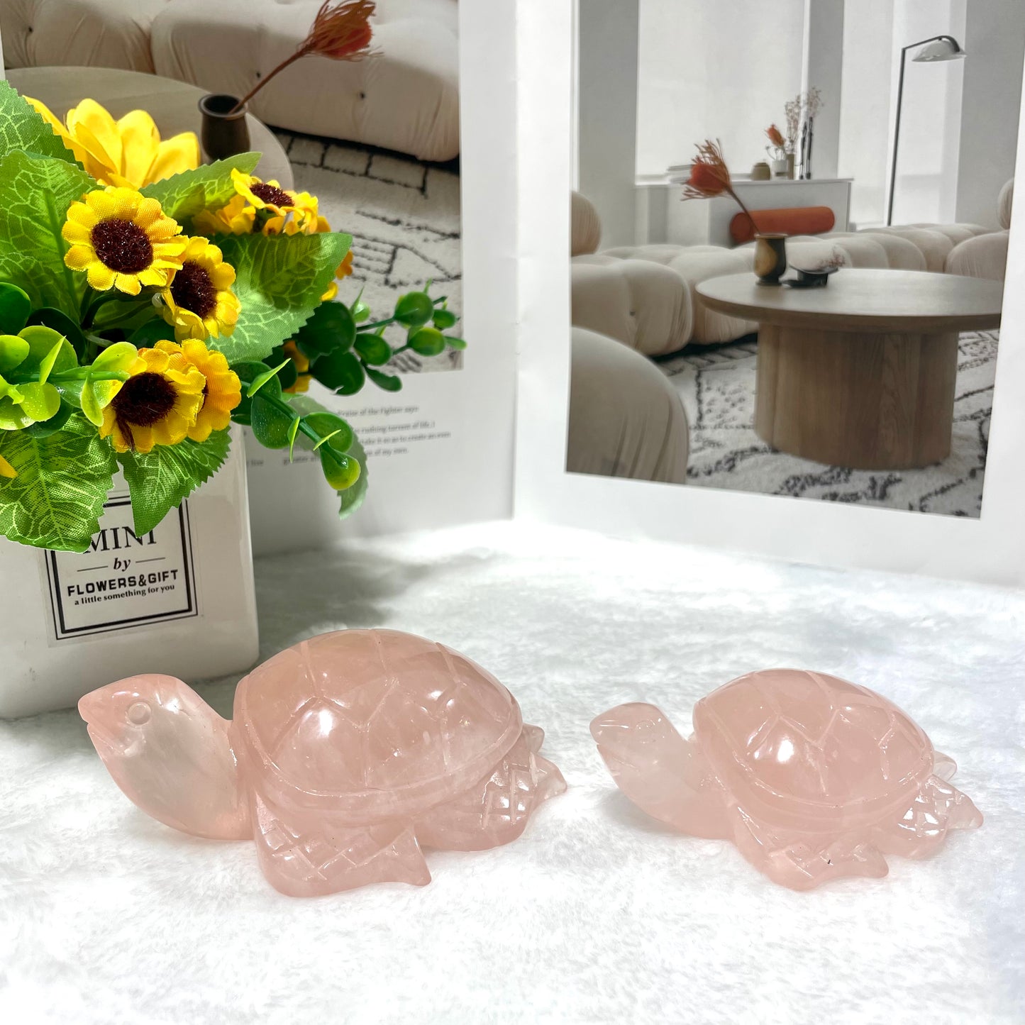 1 Count Turtle Crystal Carving Clear Quartz Rose Quartz Golden Healer Quartz Healing Stones Natural Stone Chakra Balancing Reiki Home Office Decor From IG Crystal