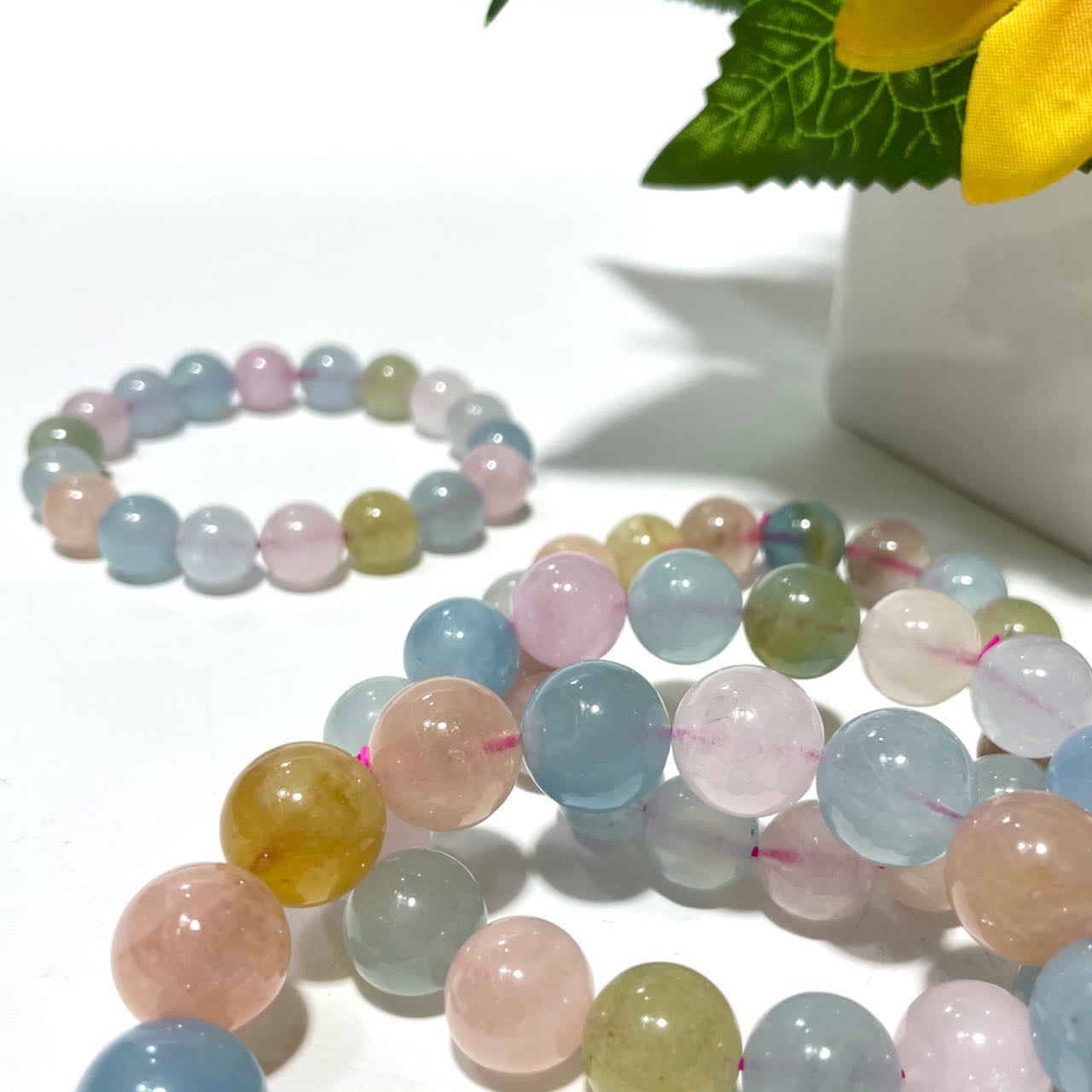 Morganite (Transparent) Bracelet 11~14mm Energy Healing Crystals Jewelry for Women DIY Bracelet From IG Crystal
