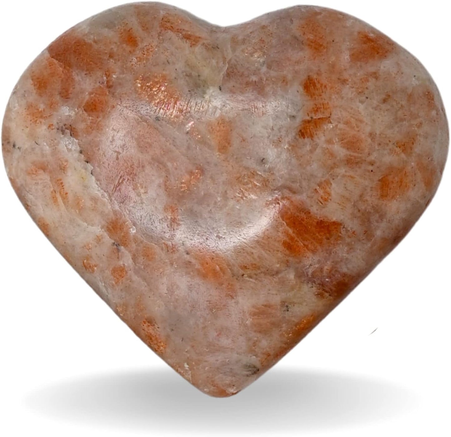 5~6PCS Heart Shape Sunstone Crystal About 300G Healing Crystals Stones Pocket Meditation Palm Worry Gemstone From IG Crystal