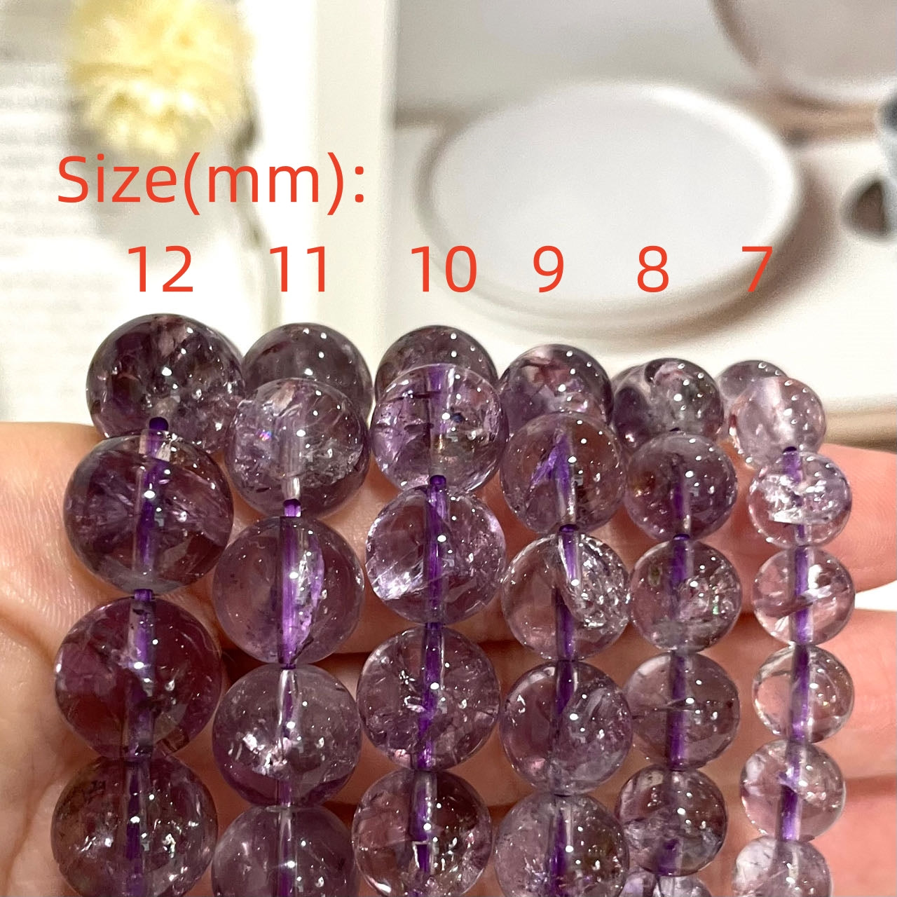 Amethyst Quartz Bracelet 7~12mm Energy Healing Crystals Jewelry for Women DIY Bracelet From IG Crystal