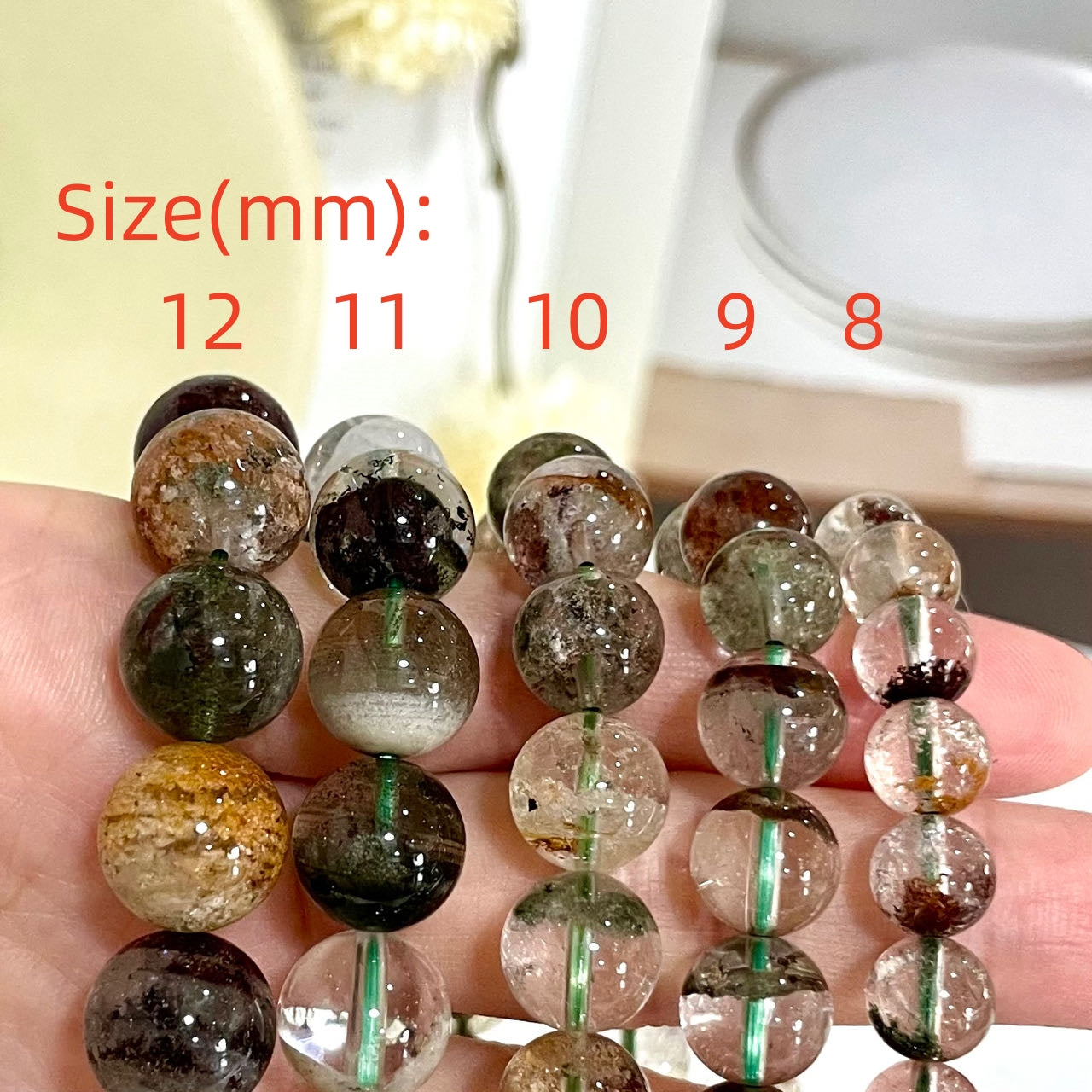 Green Phantom Quartz Bracelet 8~12mm Energy Healing Crystals Jewelry for Women DIY Bracelet From IG Crystal