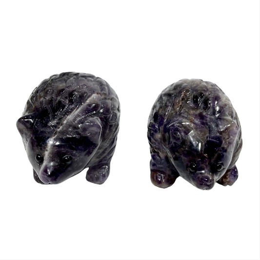 2 Counts Amethyst Hedgehog Crystal Carving Natural Stone Gem Mining Chakra Balancing Reiki Healing Crystal Mystery Crystal Display Crystal Shopping Online Home Office Decor From IG Crystal