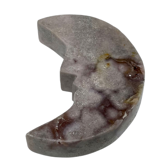 1 Count Purple Pink Agate Moon Face Crystal Carving Healing Crystal Gem Reiki Healing Home Decor Crystal Jewelry Shop Pretty Crystals From IG Crystal
