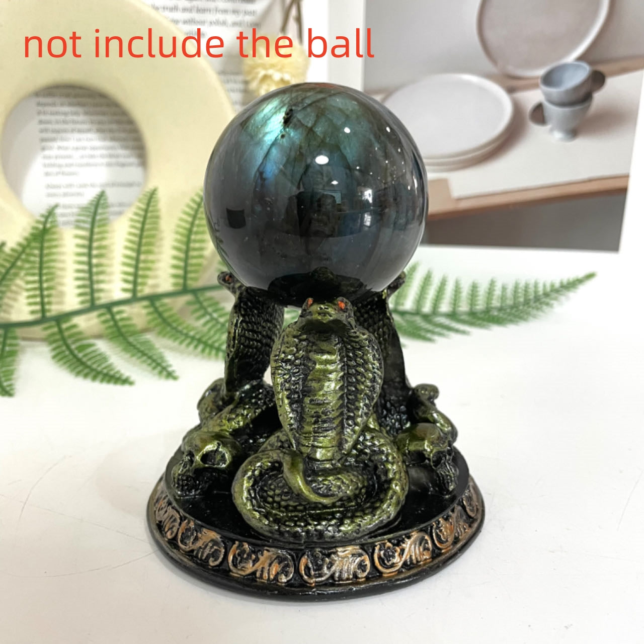 2PCS Snake Stand Green Healing Stone Home Decoration For Crystal Ball From IG Crystal