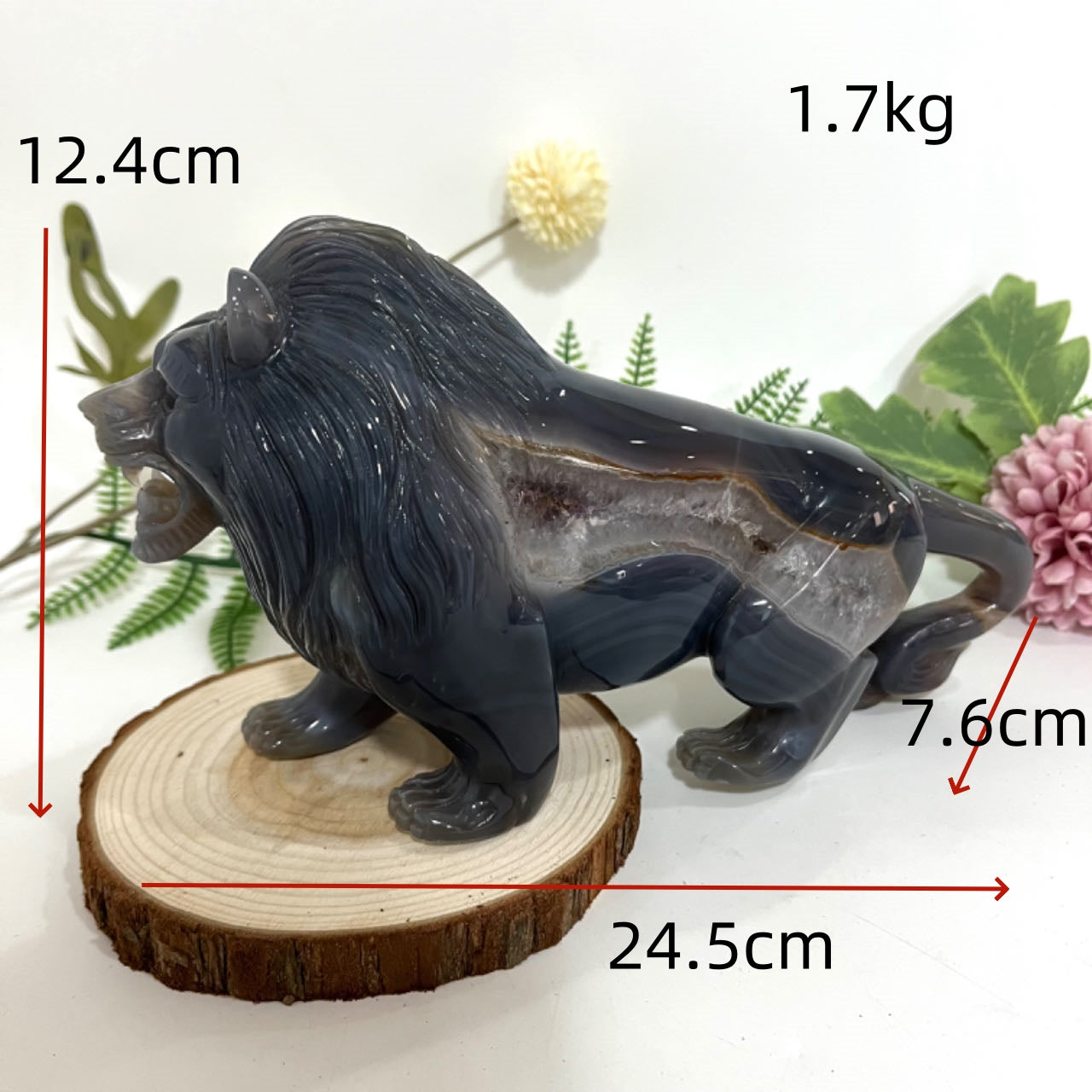High Quality Hand-Carved Natural Crystal Lion Statue Amethyst From IG Crystal