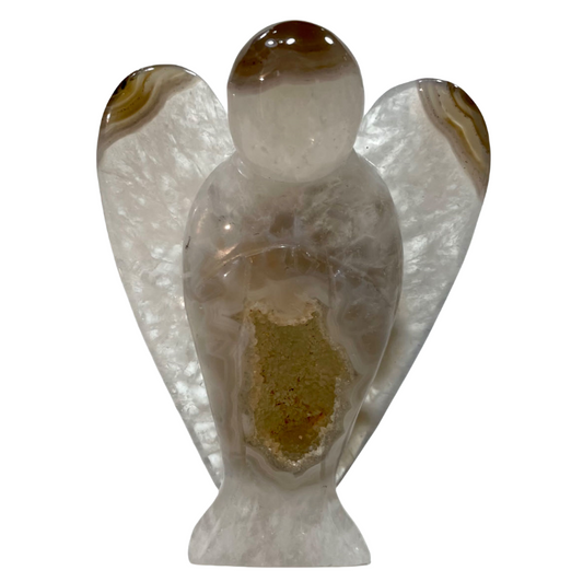1 Count Geode Angel Crystal Carvings Natural Stone Gem Mining Chakra Balancing Reiki Healing Crystal Mystery Crystal Display Crystal Shopping Online Home Office Decor From IG Crystal
