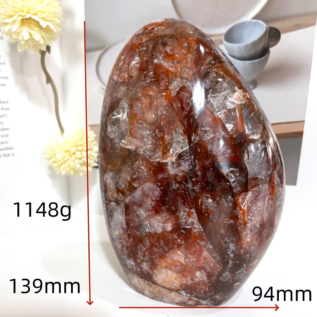 1PCS Fire Quartz Mountain Stone Healing Stone From IG Crystal