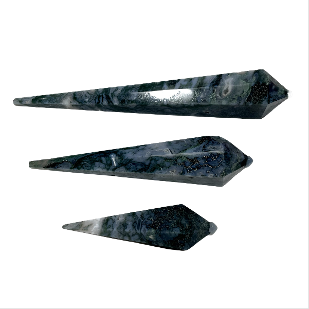 Moss Agate Crystal Wand Natural Stone Gem Mining Chakra Balancing Reiki Healing Crystal Mystery Crystal Display Crystal Shopping Online Home Office Decor From IG Crystal