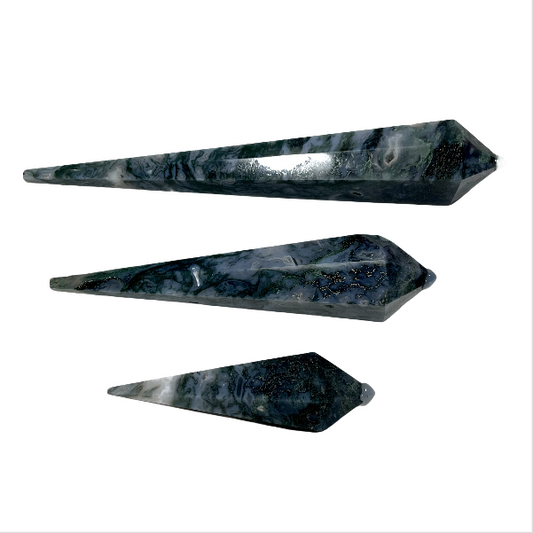 Moss Agate Crystal Wand Natural Stone Gem Mining Chakra Balancing Reiki Healing Crystal Mystery Crystal Display Crystal Shopping Online Home Office Decor From IG Crystal