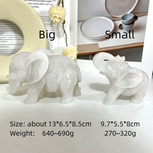 Clear Quartz Elephant Crystal Healing Stone Home Decoration From IG Crystal