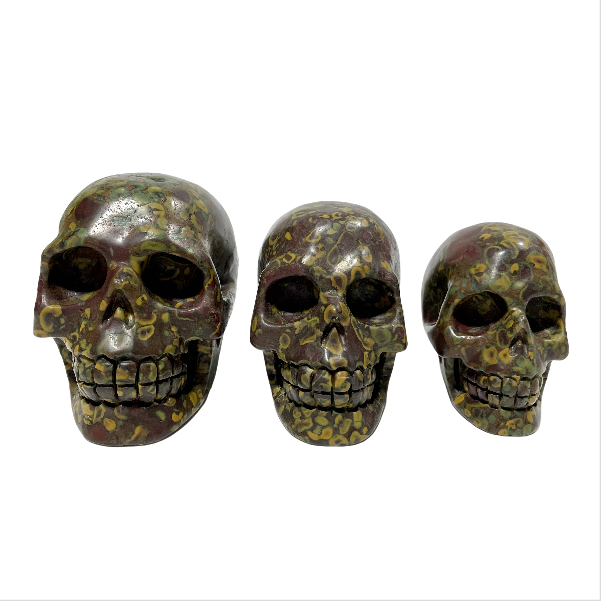 1 Count Fruit Jasper Skull Crystal Carving Natural Stone Gem Mining Chakra Balancing Reiki Healing Crystal Mystery Crystal Display Crystal Shopping Online Home Office Decor From IG Crystal