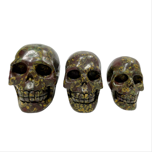 1 Count Fruit Jasper Skull Crystal Carving Natural Stone Gem Mining Chakra Balancing Reiki Healing Crystal Mystery Crystal Display Crystal Shopping Online Home Office Decor From IG Crystal