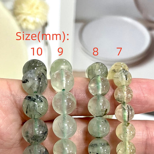 Prehnite Bracelet 7~10mm Energy Healing Crystals Jewelry for Women DIY Bracelet From IG Crystal