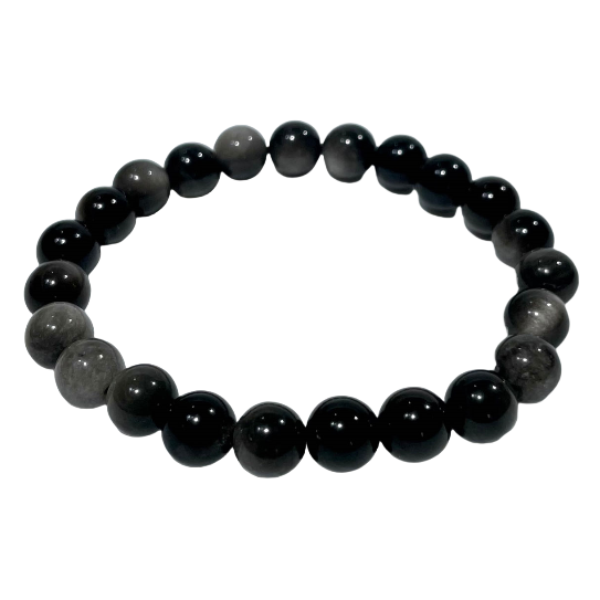 Silver Obsidian Crystal Bracelet 8~10mm Energy Healing Crystals Jewelry for Women DIY Bracelet From IG Crystal