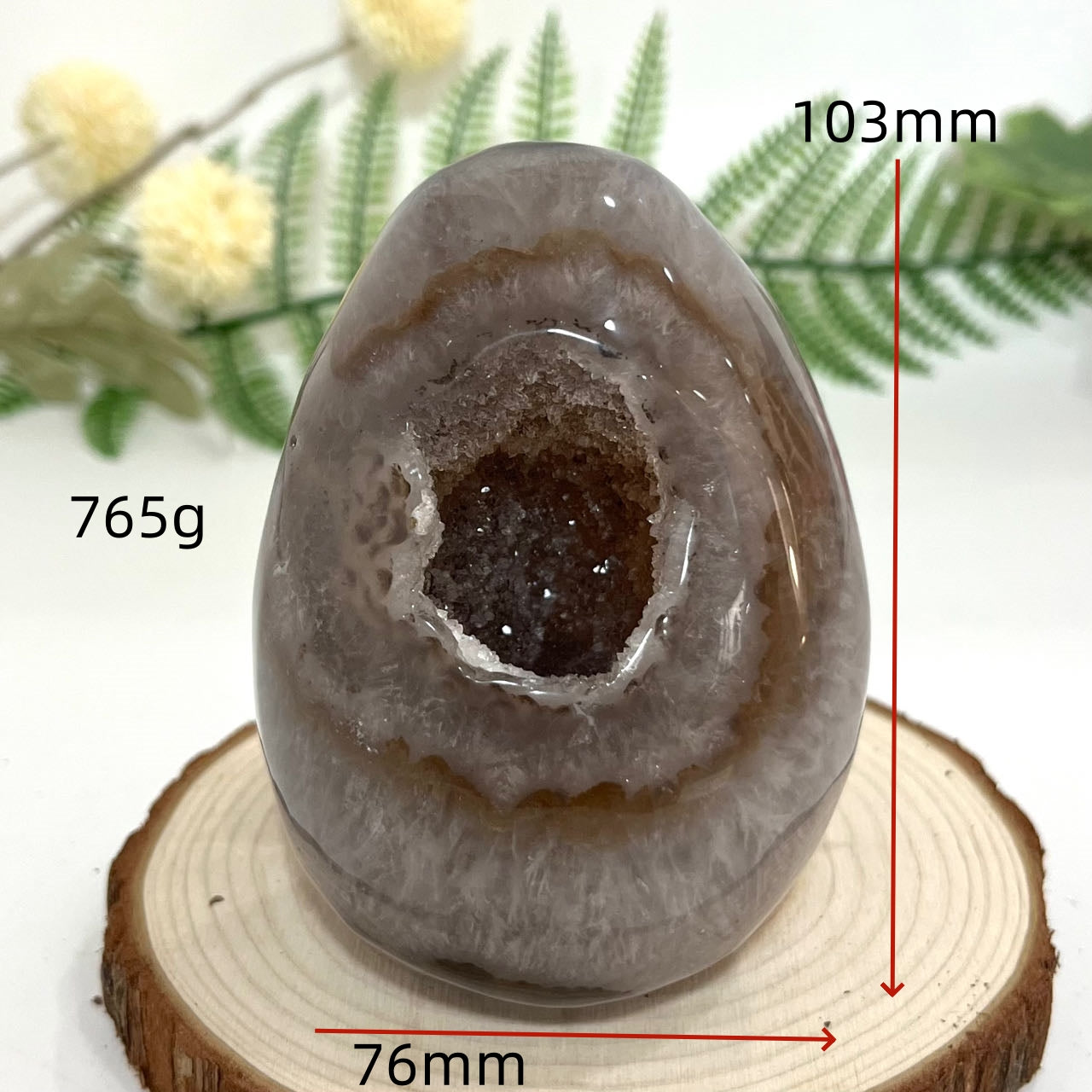 Different Maerail Druzy Egg Natural Raw Geode From IG Crystal