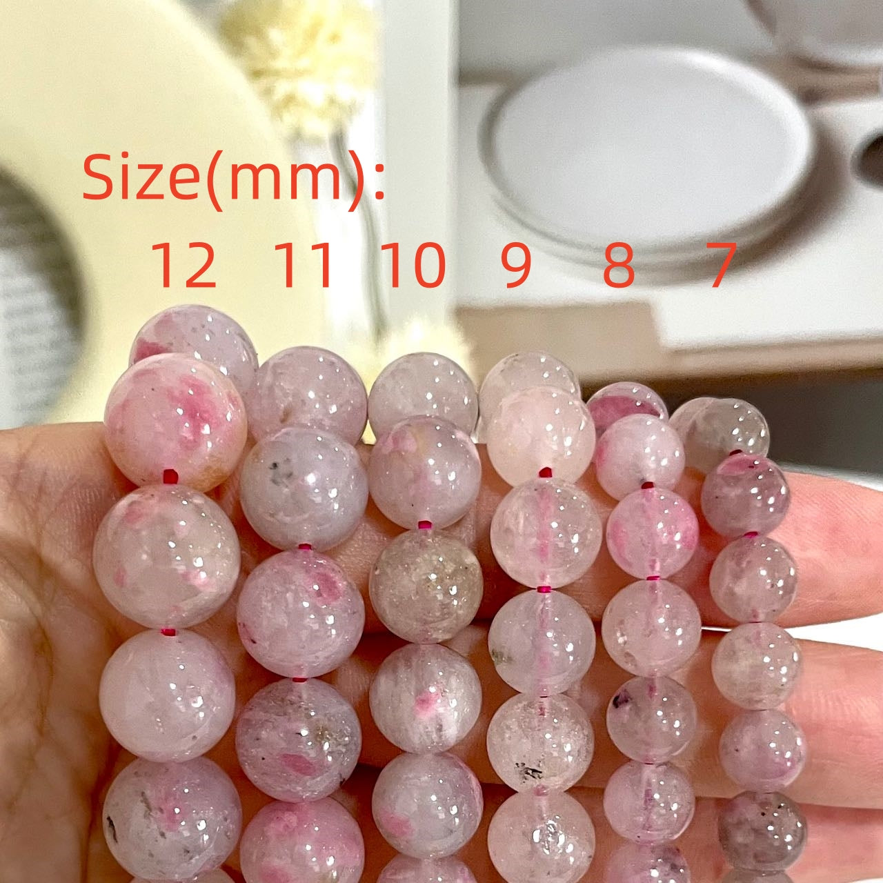 High Quality Rhodonite Bracelet 7~12mm Energy Healing Crystals Jewelry for Women DIY Bracelet From IG Crystal