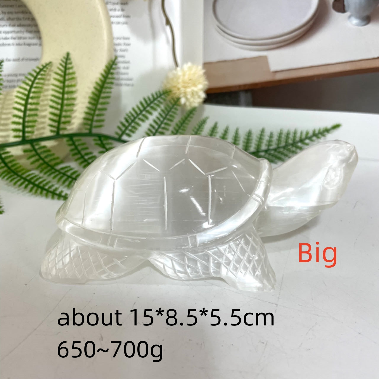 Selenite Turtle Crystal 1PCS Healing Stone for Spiritual Use Home Decor From IG Crystal