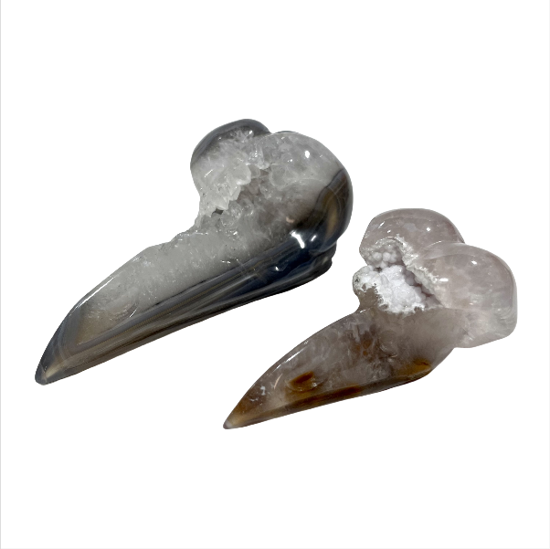 3 Counts Crow's Head Geode Crystal Carvings Natural Stone Gem Mining Chakra Balancing Reiki Healing Crystal Mystery Crystal Display Crystal Shopping Online Home Office Decor From IG Crystal