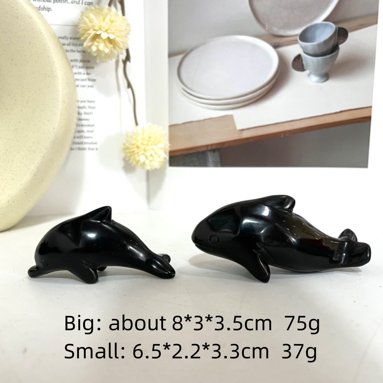 Obsidian Animals Crystal Dolphin Fish Shark Seal Frog Owl Bird Dog Healing Stone Home Decoration From IG Crystal