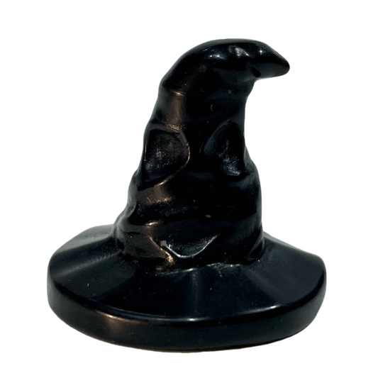 5 Counts Black Obsidian Halloween Witch Hat Crystal Carving Healing Crystal Gem Reiki Healing Home Decor Crystal Jewelry Shop Pretty Crystals From IG Crystal