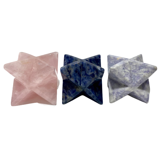 1 Count 80~85MM Big Merkaba Star Crystal Rose Quartz Sodalite Healing Crystal Gem Reiki Healing Home Decor Crystal Jewelry Shop Pretty Crystals From IG Crystal