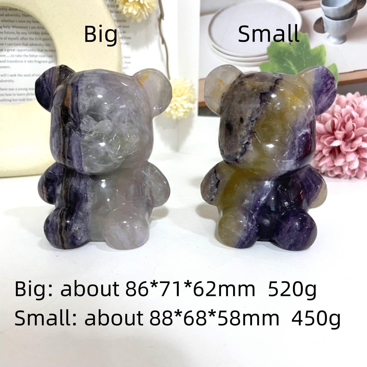 Fluorite Bear Healing Stone Home Decoration Stochastic 1PCS From IG Crystal
