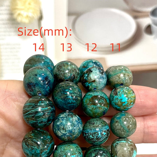 Peru Chrysocolla Bracelet 11~14mm Energy Healing Crystals Jewelry for Women DIY Bracelet From IG Crystal