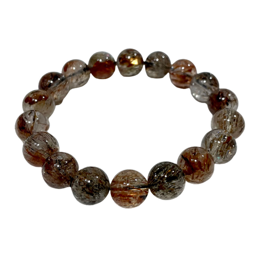 2 Counts Black Gold Super 7 Crystal Bracelet 7~12mm Energy Healing Crystals Jewelry for Women DIY Bracelet From IG Crystal