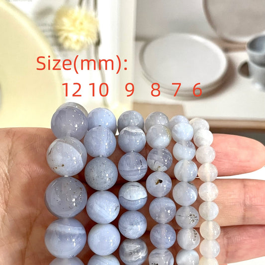 Blue Lace Agate Bracelet 6~12mm Energy Healing Crystals Jewelry for Women DIY Bracelet From IG Crystal