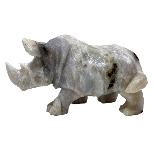 1 Count Big Rhinoceros White Agate Jade Crystal Healing Crystal Gem Reiki Healing Home Decor Crystal Jewelry Shop Pretty Crystals From IG Crystal