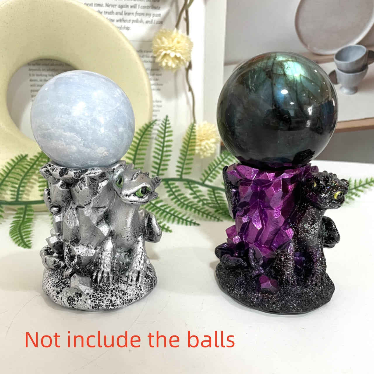 2PCS Stands Black Purple Silver Healing Stone Home Decoration For Crystal Ball From IG Crystal