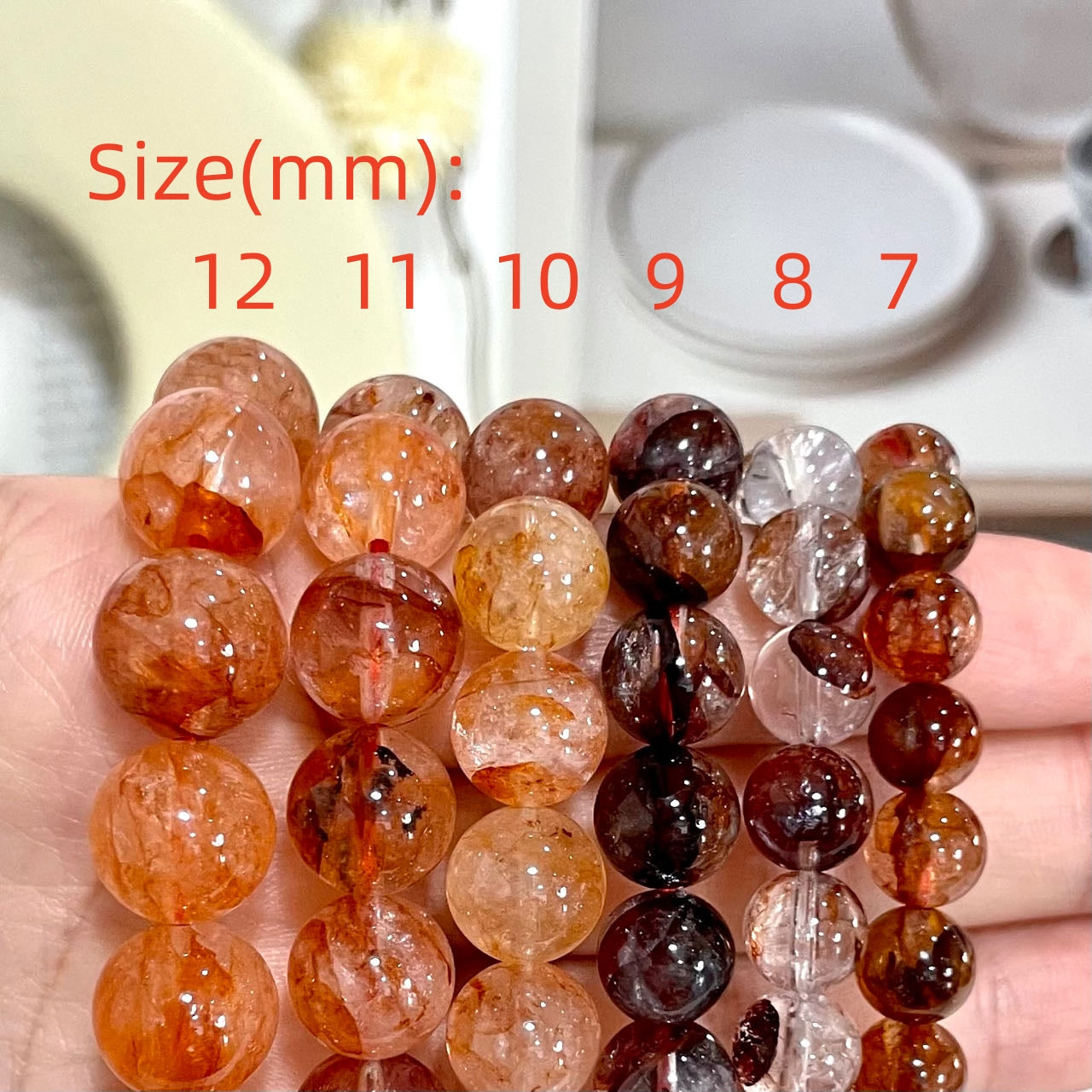 Fire Quartz Bracelet 7~12mm Energy Healing Crystals Jewelry for Women DIY Bracelet From IG Crystal
